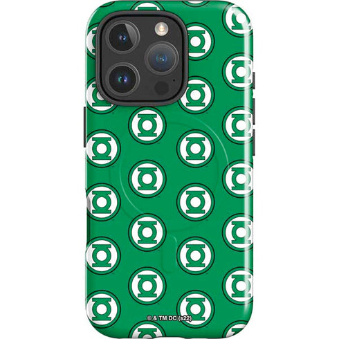 DC Comics Green Lantern Logo Pattern iPhone 16 Pro Magsafe Impact Case